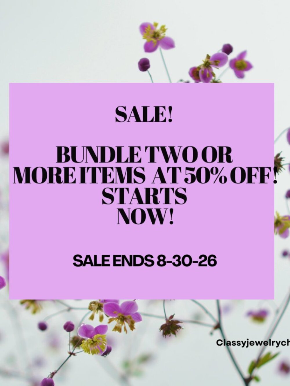 SALE SALE SALE! BUNDLE TWO OR MORE ITEMS AT 50% OFF!